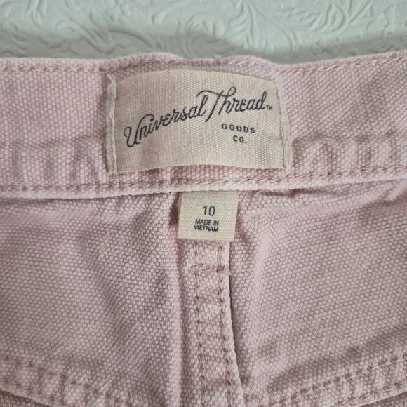 Universal Thread Womens 10 Pink High Rise Easy Barrel Cotton Zip Up Jeans Pants - Picture 2 of 15